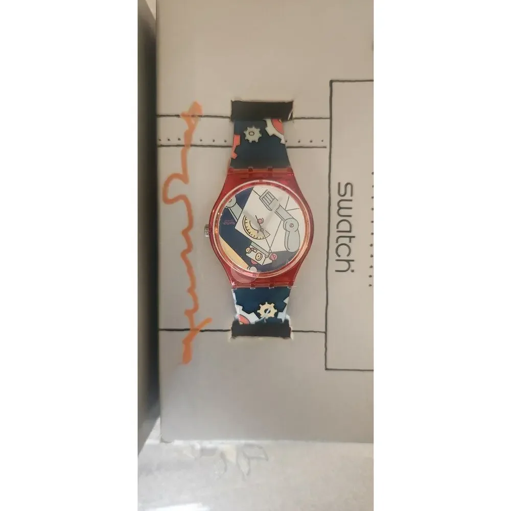 Swatch Watch ROBOBOY GR135PACK Steve Guarnaccia Box HAND SIGNED AUTOGRAPH NOS - Picture 14 of 14